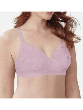 Bali Womens 2XL Pink Floral Comfort Revolution Jacquard T-Shirt Bra DF3643 NEW